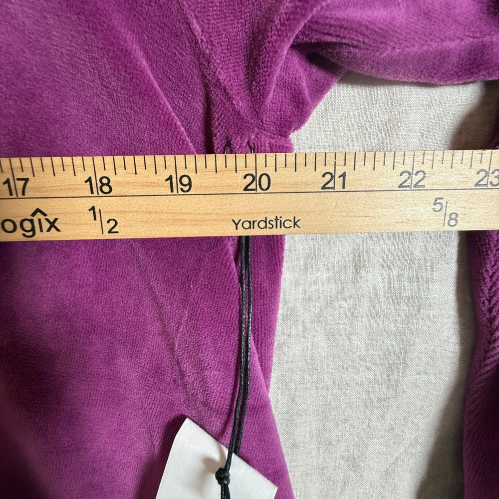 Wilt Velour Sweatshirt Women Medium Eggplant Flowy NEW‎ Pointed Side Seam - Picture 5 of 7
